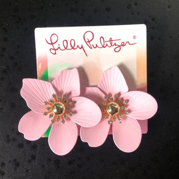 LILLY PULITZER EARRINGS Exquisite Orchid 🩷 $PECIAL🩷 PINK/GOLD ⭐️ PIERCED POST - Picture 5 of 7